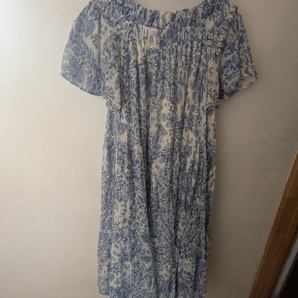 Sezane Floral Ceres Dress Alcazar Blue NWT - Picture 3 of 6